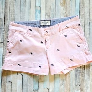 A&F Baby Pink moose print shorts